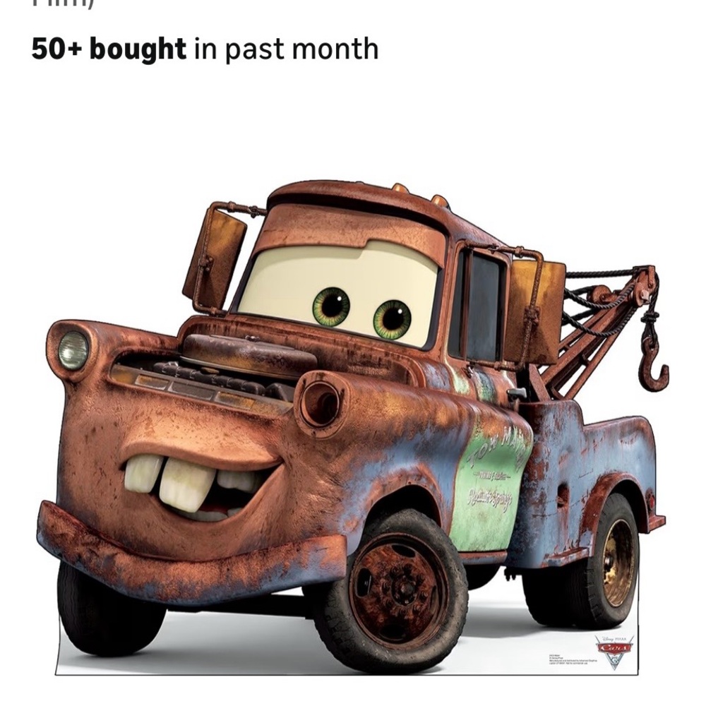 Disney Pixar Cars Mater Rusty Tow Truck Graphic